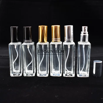 

50pcs 20ML New Transparent Square Perfume Bottle Glass Empty Spray Bottle F2461