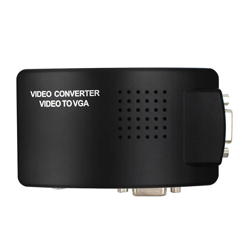 S-video Композитный RCA AV в VGA конвертер с питанием постоянного тока для ТВ-ПК конвертер(VGA кабель не входит в комплект