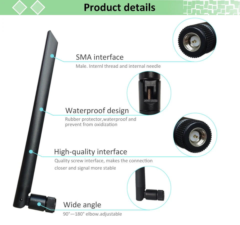 5 шт. 2,4 ГГц антенна wi-fi 5dBi Aerial SMA разъем 2,4 ГГц antena wi fi antenne 2,4 г для беспроводной маршрутизатор усилитель сигнала wi-fi