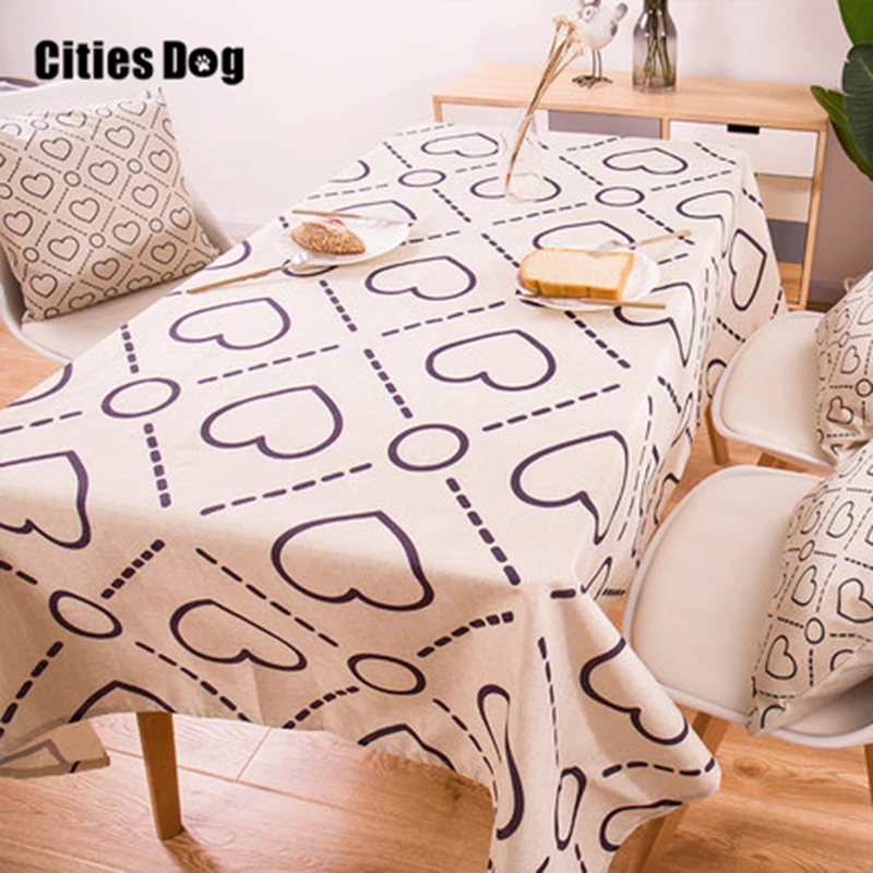 

geometry Tropical Plants Decorative Table Cloth Cotton Linen Tablecloth Dining Table Cover For Kitchen Home Decor Cover