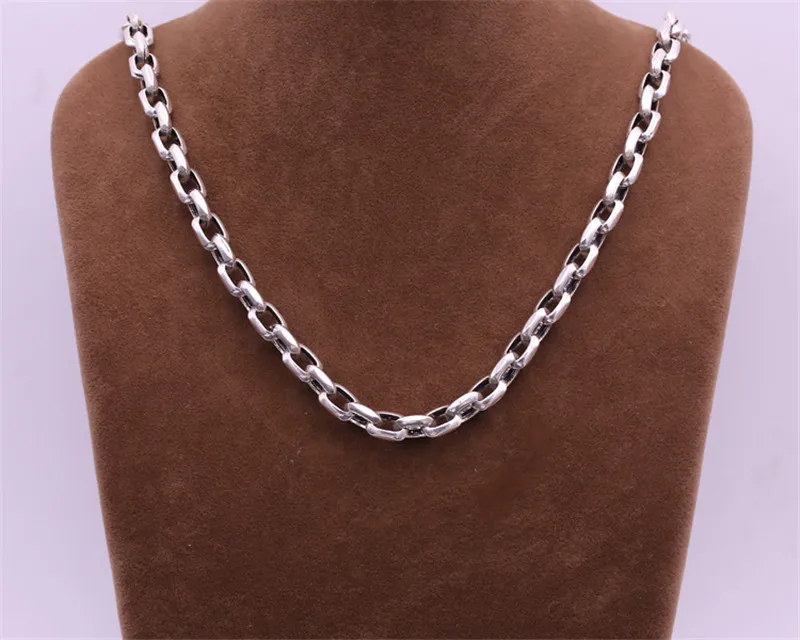 Collar de cadena de plata de 8mm S925, collar grueso Popular de hombres de personalidad de plata tailandesa envío gratis - 1