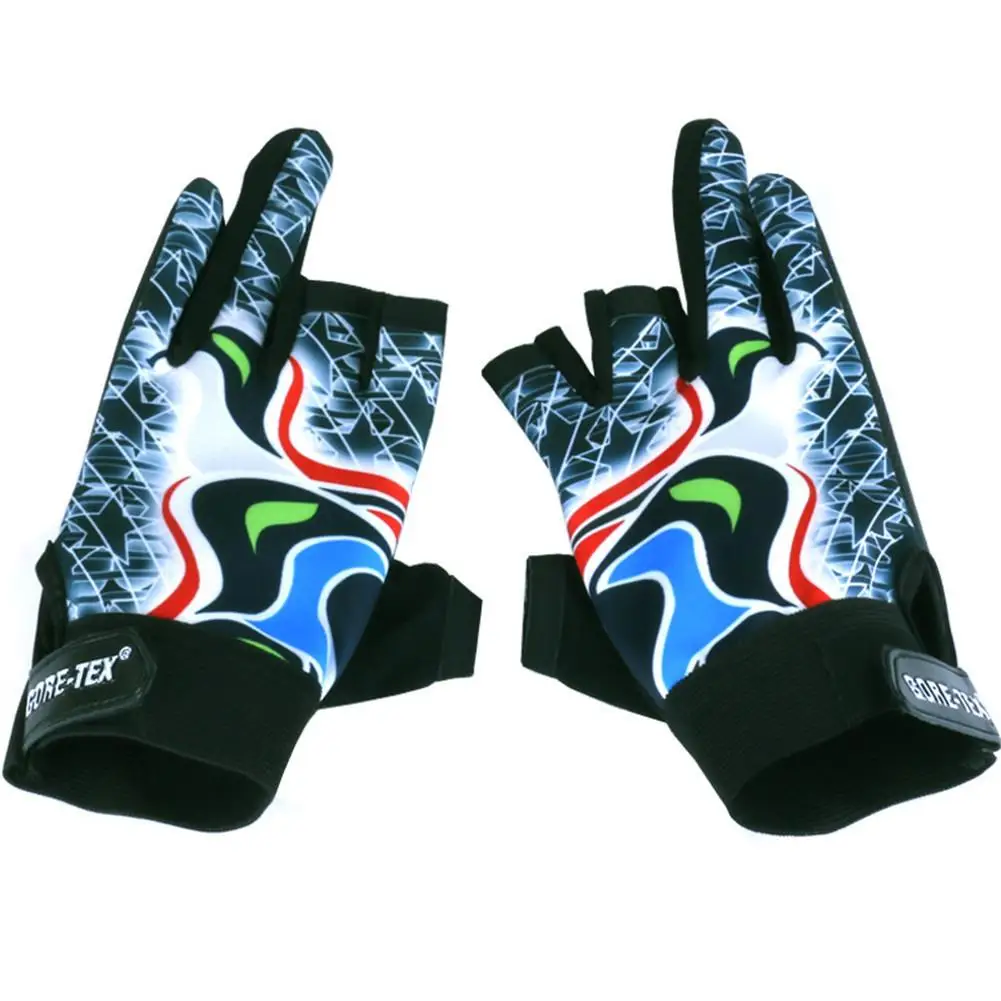 Удобные нескользящие перчатки для рыбалки, дышащие перчатки для рыбалки с 3 пальцами, водонепроницаемые спортивные перчатки - Цвет: Светло-зеленый