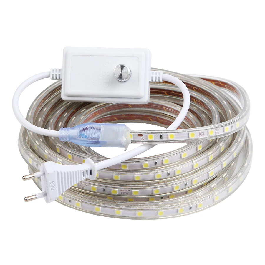 HOMEOW 5m Bandeau Led 220v 230v Dimmable Blanc Froid 6000K, IP67