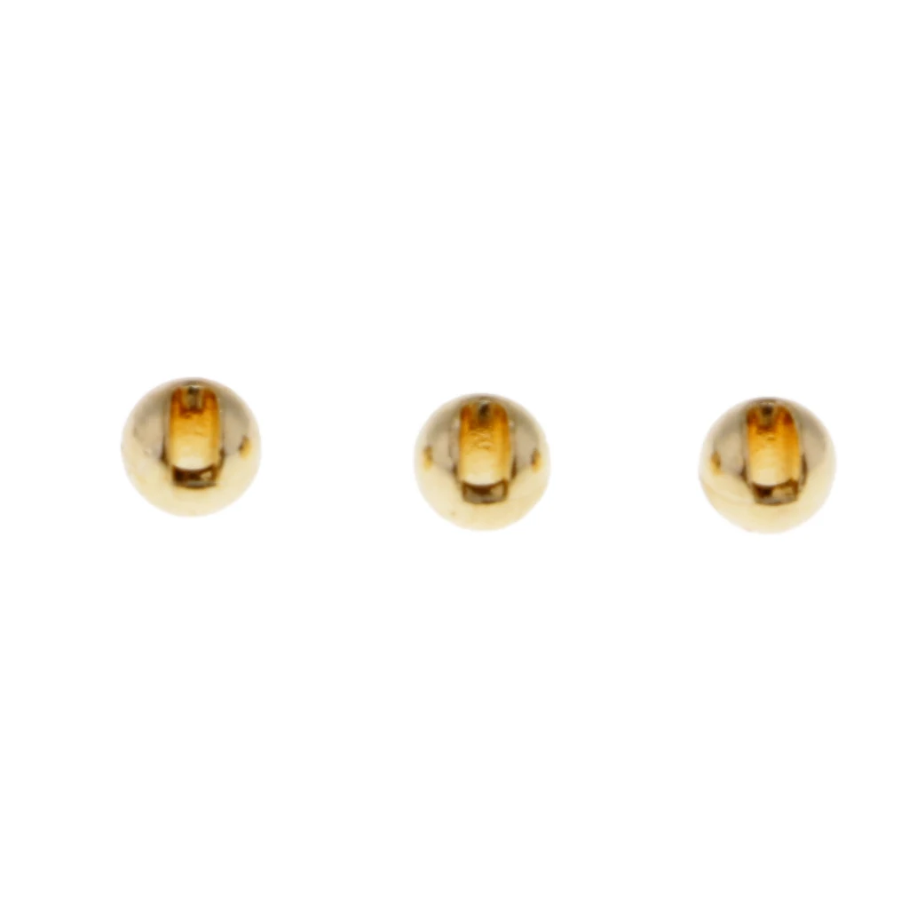 25Pcs 2.4mm Anti-corrosion Tungsten Slotted Fly Tying Beads Nymph Head Round Ball Beads Fly Tying Materials Fishing Accessories