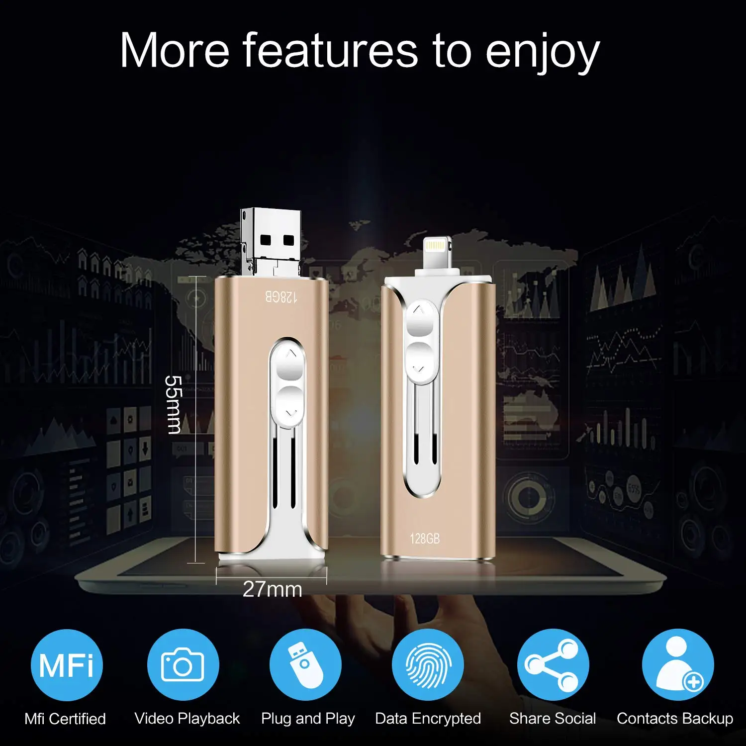 USB флеш накопитель 3 в 1 для iPhone/Android 16 ГБ 32 64 128 флешка OTG Usb 0 внешний флэш карта