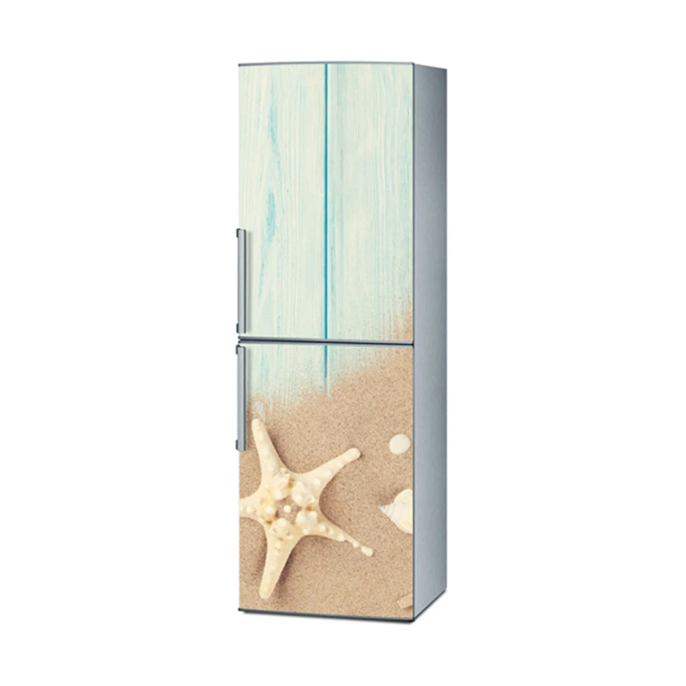 

Wholesale Shell On Beach Picture SelfAdhesive Dishwasher Refrigerator Freeze Sticker Kid's Art Fridge Door Cover Wallpaper