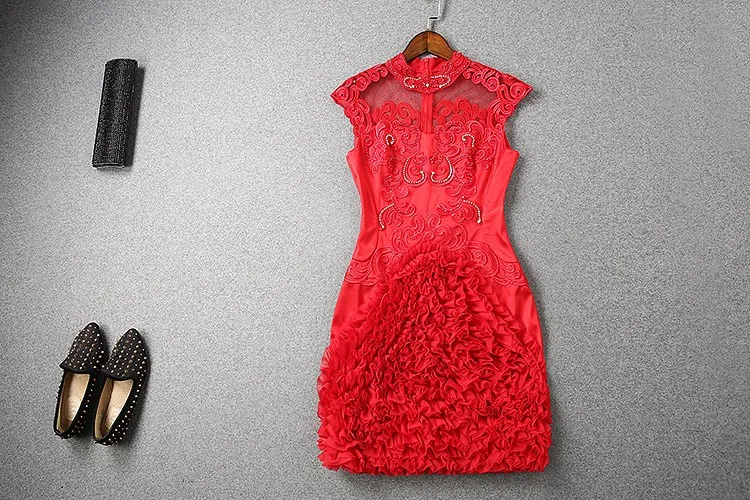 Весенне-летнее дизайнерское подиумное женское платье красного, бежевого, лавандового цвета, шелковое платье высокого качества, роскошное Брендовое вечернее платье с вышивкой