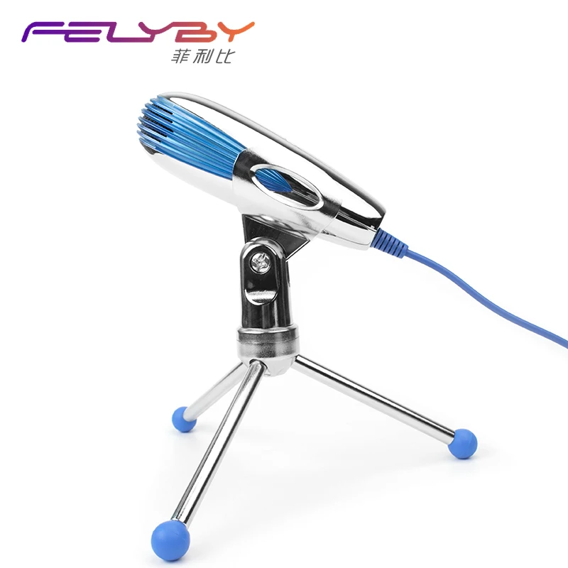 Конденсаторный микрофон FELYBY для компьютера ноутбука USB подставка караоке