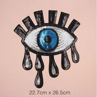 Beauty Eye Sequined Patches Cap Shoe Iron On Embroidered Appliques DIY Apparel Accessories Patch For Clothing Fabric Badge B52 2