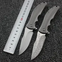 ZT0606 folding knife 0606CF D2/Damascus blade TC4 Titanium alloy handle pocket knife ball bearing outdoor camping EDC knife