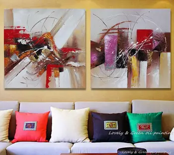 

Arthyx Hand Painted Abstract Oil Paintings On Canvas Modern Decorative Pictures Wall Art Posters For Living Room Home Decoration