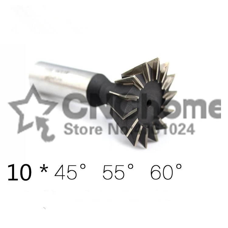 

2PCS 10*45/10*55/10*60 degrees high speed steel straight shank dovetail milling cutter, HSS straight shank milling cutter