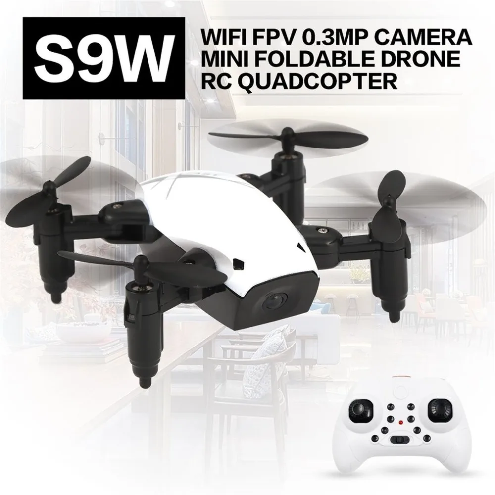 S9/S9W(камера) drone2.4 g мини складной Дрон 360 градусов флип один ключ возврат Безголовый режим H/L переключатель скорости RC Квадрокоптер с светильник