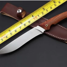 Ножи для охоты на кабанов, 7CR17Mov лезвие красного сандалового дерева ручка тактический нож, нож для выживания