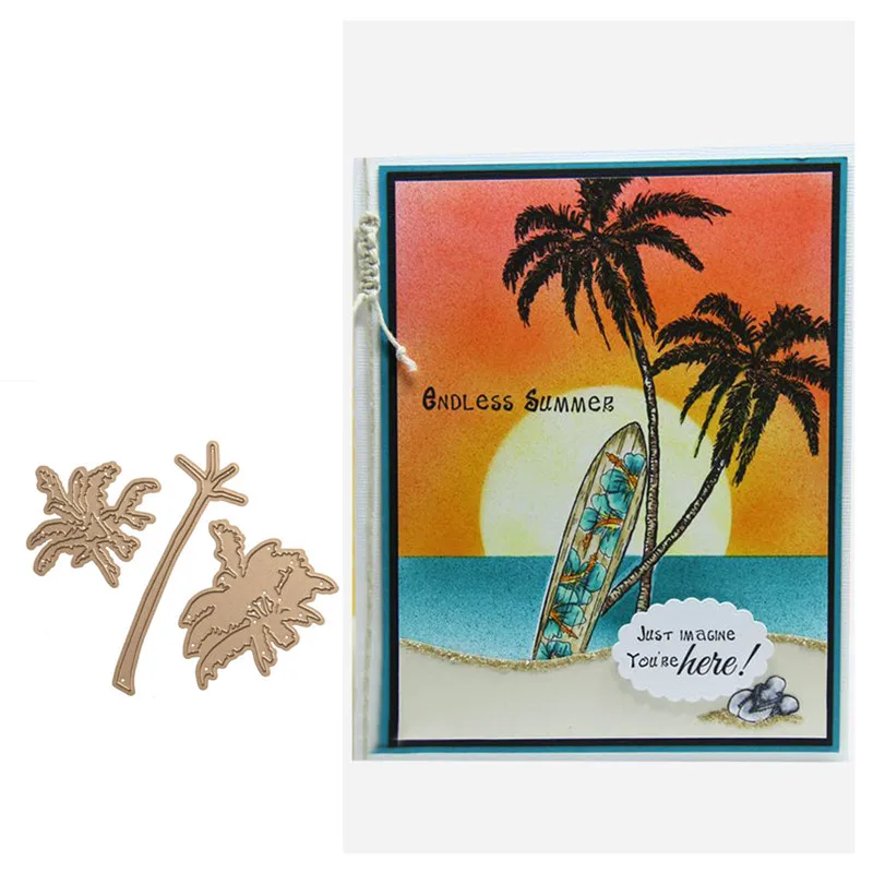 

InLoveArts Metal Cutting Dies 2019 3Pcs Seaside Palm Tree for Scrap booking Craft Dies DIY Metal Cutting Stencil Dies