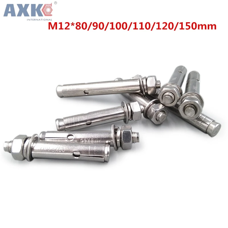 

AXK 1PCS M12X80mm-150mm 304 Stainless Steel Expansion Screw M12 Expanding Bolt Screw Hardware Screw