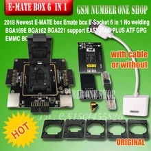 E-MATE box Emate pro E-Socket 6 in 1 No welding BGA169E BGA162 BGA221 support Medusa Pro box /UFI/ATF/EASY JTAG Plug/RIFF BOX newest 100% original ufi dongle ufi dongle work with ufi box worldwide version