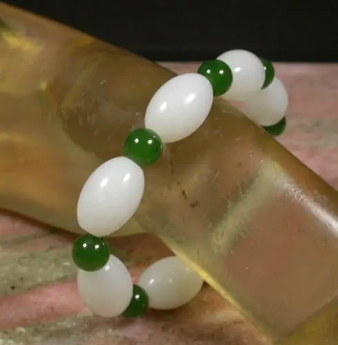 

435 Certified 100% Natural Hetian Nephrite Jade Bead Beads (A0427) Bracelet