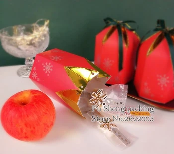 

100x RCupcakes Dessert Cookies Candy Gift Apple Box,Christmas Favors Gift Box Christmas Candy Apple Boxes