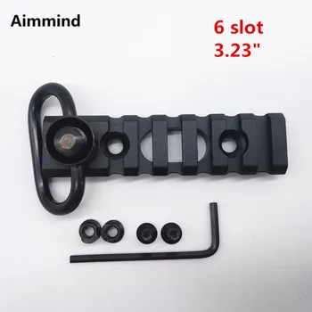 

Tactical Riflescope Rail QD Push Button Sling Swivel Mount KeyMod 6 Slot Rail Section featuring a Standard QD Swivel Socket