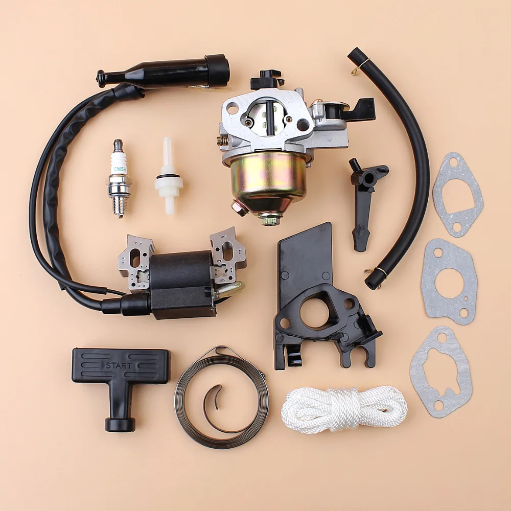 Carburetor Carb Ignition Coil Module Starter Spring Handle Rope Kit For Honda GX200 GX160 168F GX 160 200 2-3KW Engine Generator