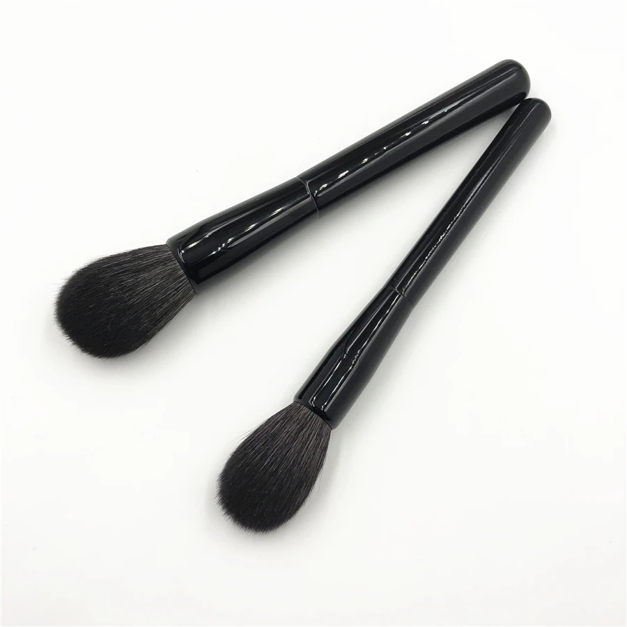 Pêlo de Cabra de Alta Qualidade em pó Escova Densa Natural Macio Rodada Único Grande Solta pó Compacto Blush Iluminador Make up Brush