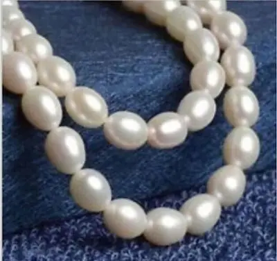 

HUGE 18"9-10mm natural south sea genuine white baroque pearl necklace 999AA