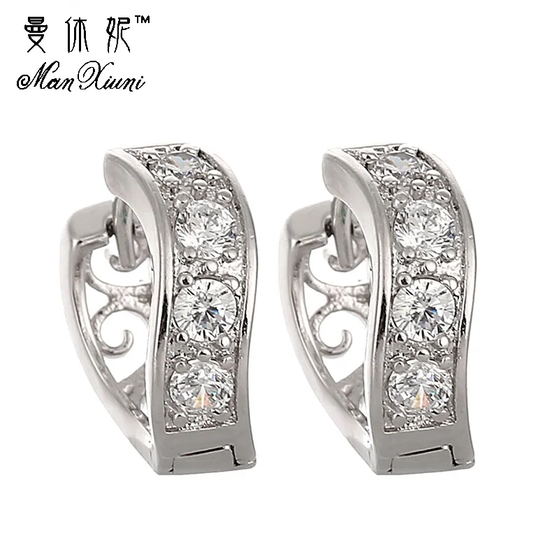 Женские серьги-гвоздики с текстурой Nobel Vines, Роскошные блестящие полые серьги с кубическим цирконием, вечерние ювелирные изделия