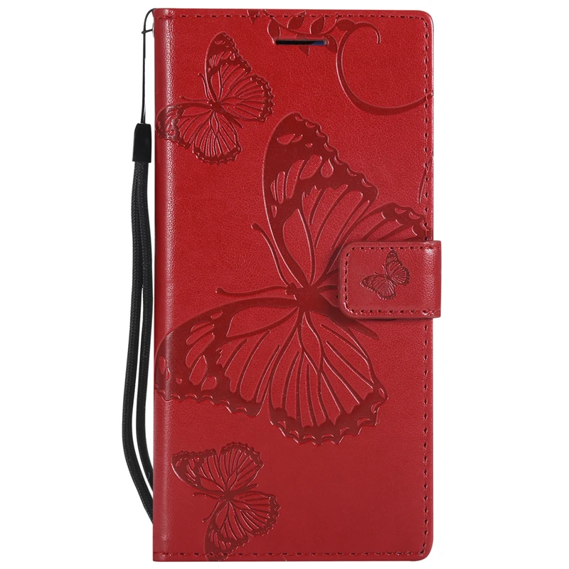 Двойной 3D в форме бабочки бумажник флип чехол для LG G7 ThinQ V20 V30 V40 Q6 Q8 на LG K4 K8 K10 X Мощность Stylus 2 3 4 принципиально Капа - Цвет: Красный