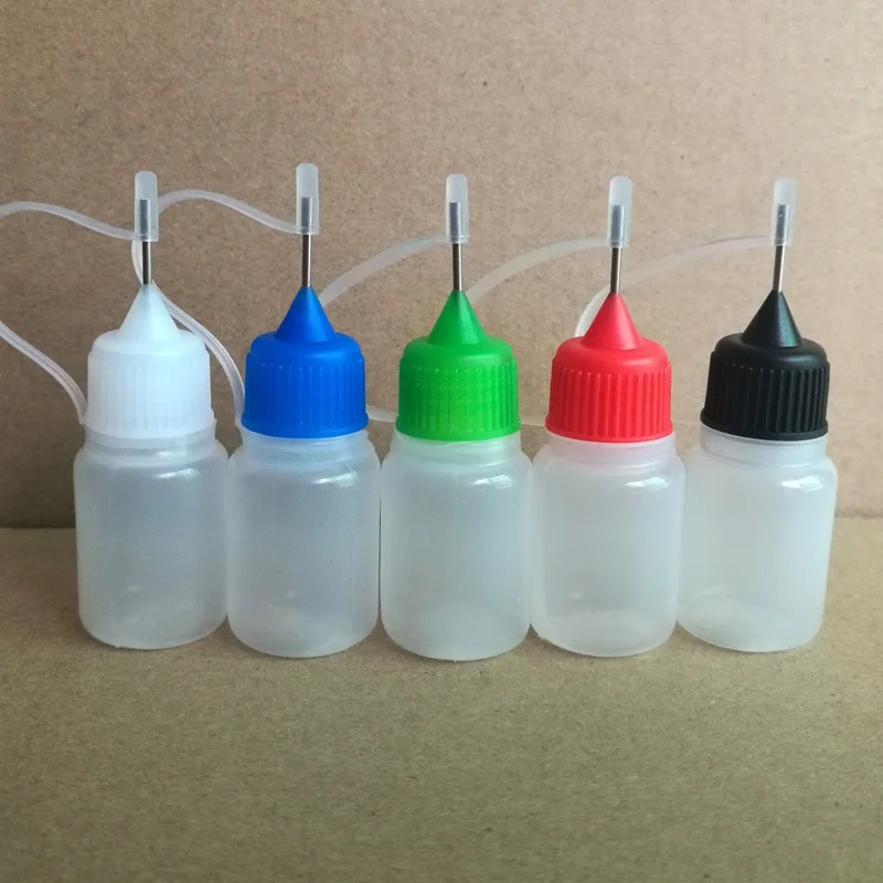5ml LDPE Needle Bottle 5ML Plastic Dropper Bottles With Screw Metal