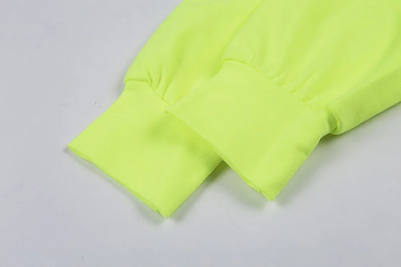 Simenual на молнии с длинным рукавом Женские кофты неоновые зеленые Топы Большие уличные корейские одноцветные длинные толстовки Весенняя мода