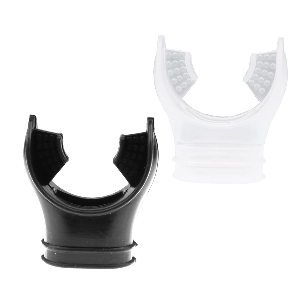 Non-toxic Silicone Scuba Dive Tube Snorkeling Mouthpiece Soft with Tie Wrap Essential Diving Equipment Black/Transparent
