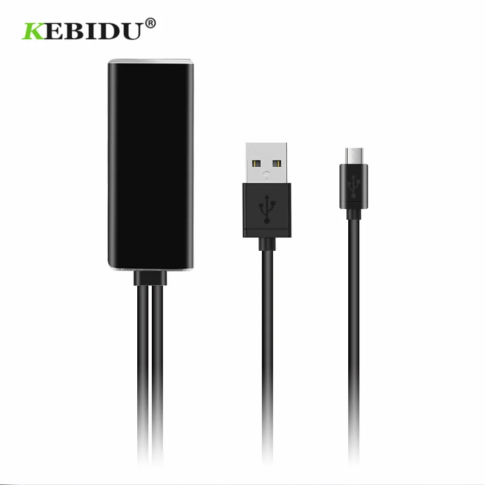 KEBIDU для пожарного телевизора HD 480 Мбит/с Micro USB2.0 к RJ45 Ethernet адаптер 10/100 ТВ/дома Ultra