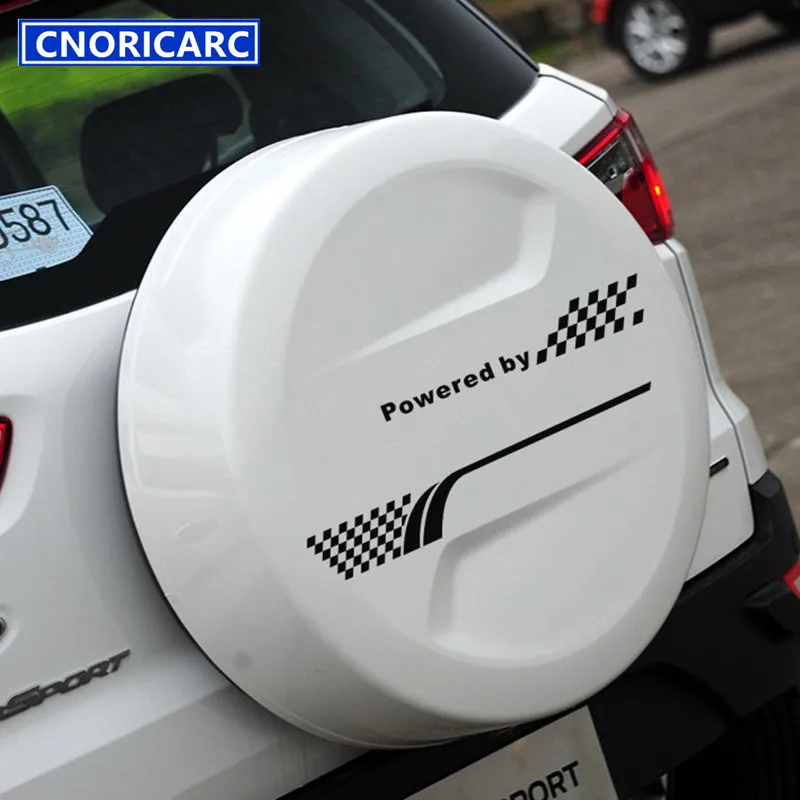

CNORICARC Racing Sport Styling Car Dedicated Spare Tire Cover Trim Sticker Reflective Personality Decal For Ford Ecosport