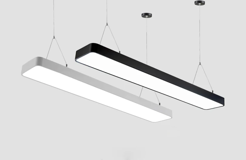X современный простой индикатор офис люстра длинная полоса алюминия лампа прямоугольные коммерческого освещения торговый центр проект