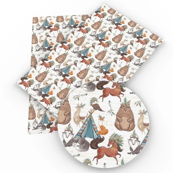 

David accessories 20*34cm horse fox arrow cake Synthetic Leather Fabric DIY Home Textile Decorative Garment knotbow Bags,1Yc4140