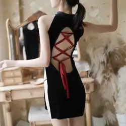 Горячие эротические с низким вырезом на спине мини китайское платье, китайский халат Qi Pao стильное сексуальное нижнее белье Для женщин