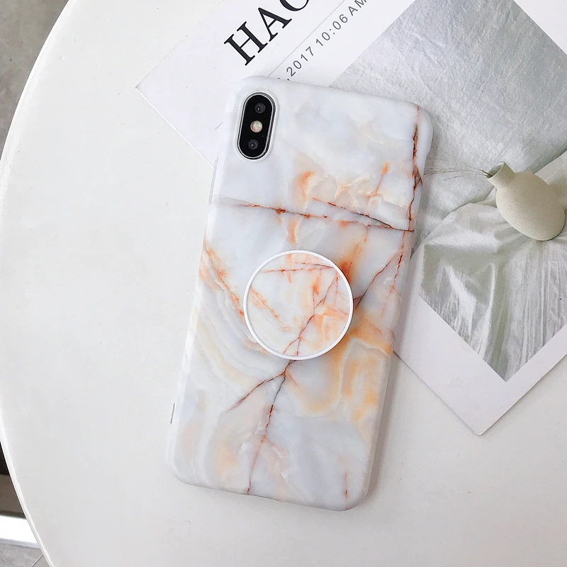 Роскошный Матовый мраморный Мягкий силиконовый чехол для телефона iPhone 6s 7 8 Plus SE X