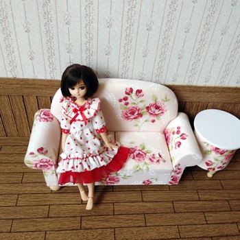 

dollhouse Miniature Sofa for 1/6 dolls Furniture toy lovely mini sofa toys children girls gifts handmade home deco customized