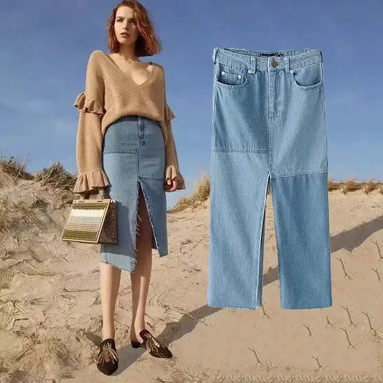 Kendall Jenner Otherlinks Gaya Womens Sexy Tinggi Pinggang Depan Kembali Perpecahan Denim Pengemis Jins Pesta Midi Rok Boho Pantai Kasual Midi Skirt Skirt Stylesjeans Midi Skirt Aliexpress
