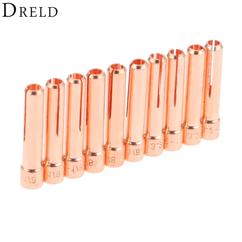 DRELD 10 шт. 1/8 &quot3 2 мм 10N25S короткие цанговые наконечники для PTA DB SR WP 17 18 26 TIG сварочный