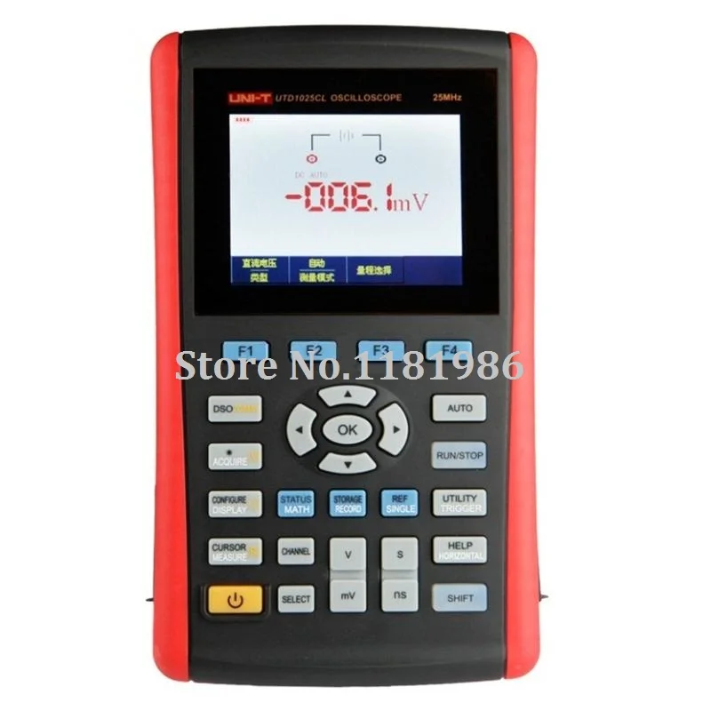 

UNI-T UTD1025CL Single Channel 3.5 LCD 64K Color TFT 25MHz 200MS/s Digital Handheld Oscilloscope with USB