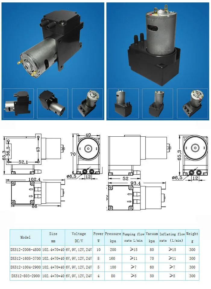 Surflo ZX50 Серия DC 24 V Электрический мини-диафрагма вакуумный насос 15л/мин 2bar всасывающий вакуумный-80 кПа