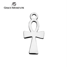 10ピース/ロットグレース瞬間高研磨316Lステンレス鋼魅力クロスペンダントジュエリー作成diyのためアクセサリー(China)
