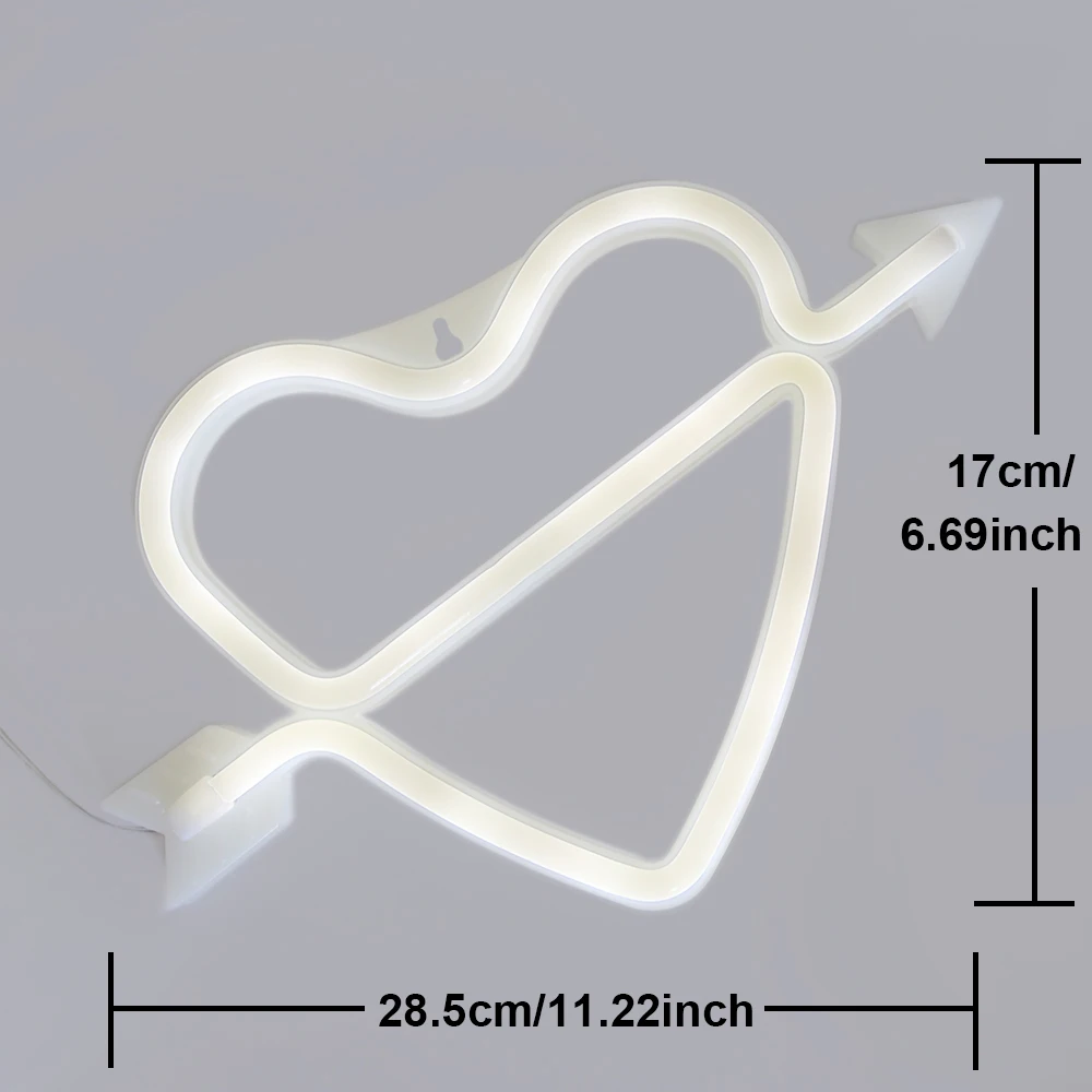 GUOCHENG сердце неоновый светильник s на батарейках и USB для дня рождения, свадьбы, рождественской вечеринки, настенный светильник для спальни