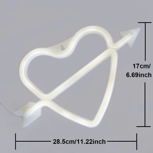 Heart Neon Lights Battery Operated & USB 4