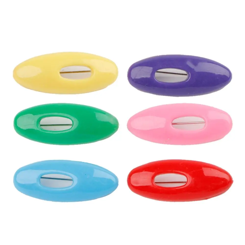 

6 Pcs/Set Plastic Oval Safety Pins Women Scarf Buckle Craft Convenient Scarves Pin Black White Multicolor Apparel Sewing Pins