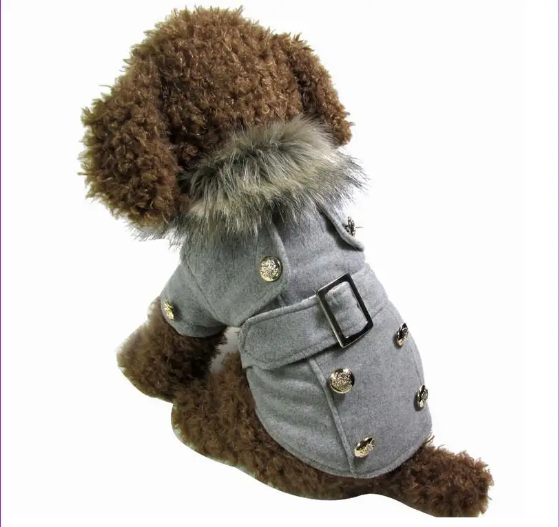FREE SHIPPING High Quaity warm Dog Clothes Pet Dog Woolen Coat cute dog