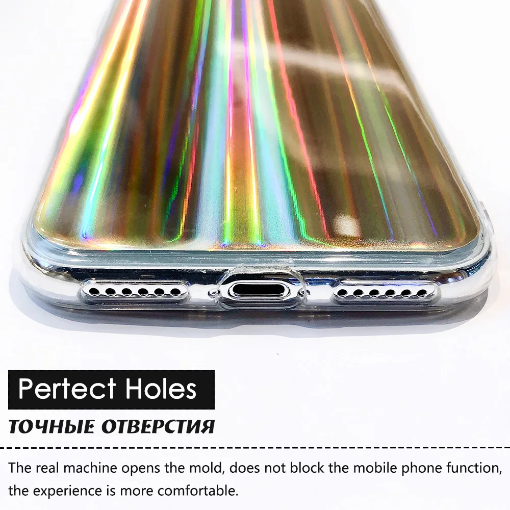 KIPX1122_4_JONSNOW Aurora Shining Laser Phone Case for iPhone 6 6S 7 8 Plus X XS XR XS Max Glossy Soft Silicone Case Back Cover Capa Coque Fundas