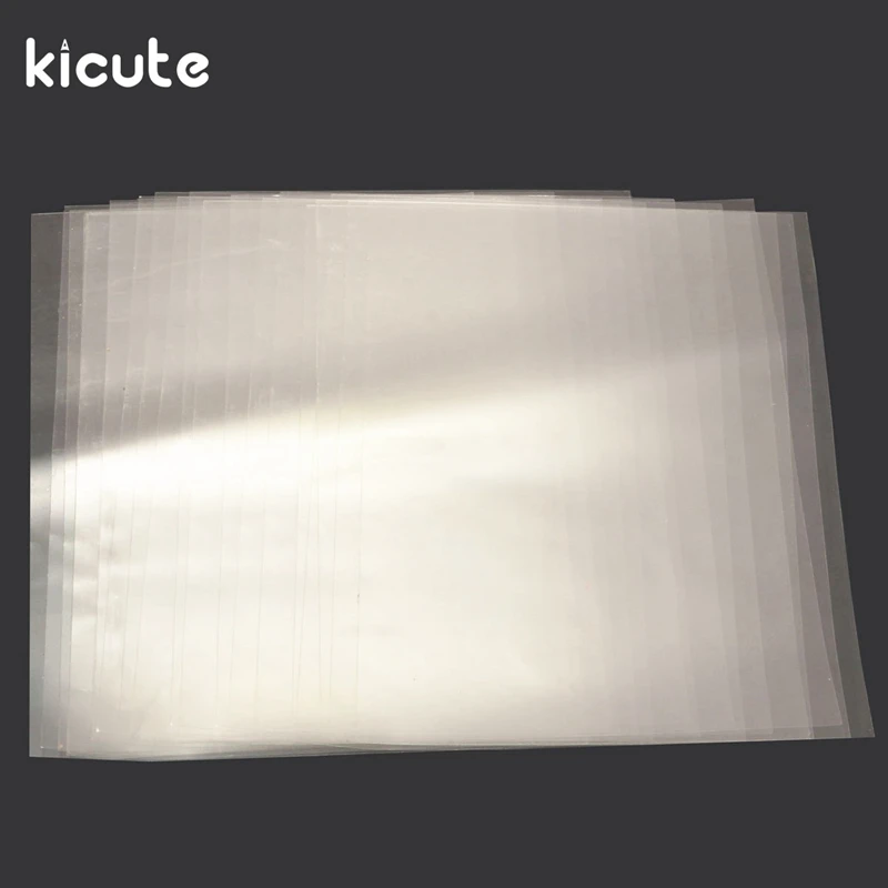 Kicute 20 шт./компл. прозрачный A4 Двухсторонняя клейкая кровельный лист поликарбоната для рукоделия, сильная липкая лента Бумага офиса и школы